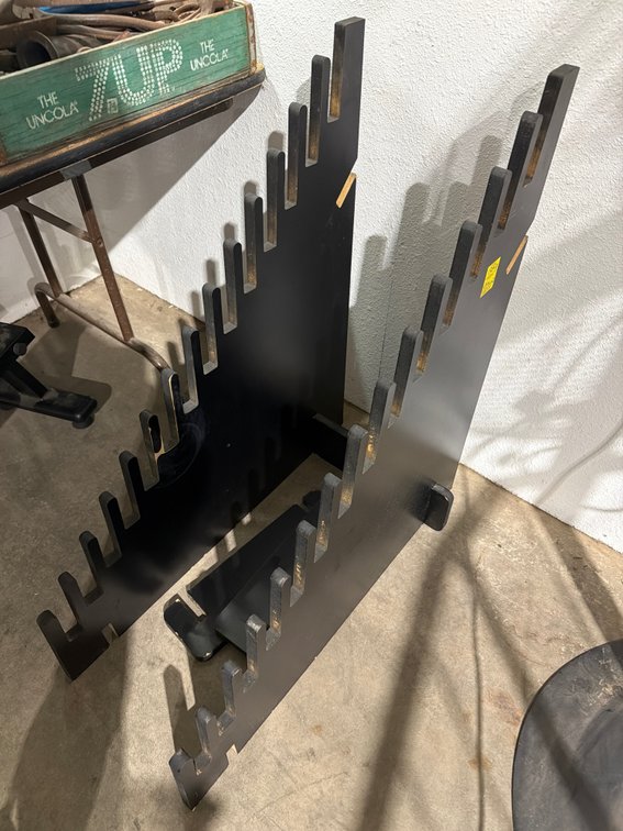Black Slotted Display Storage Rack
