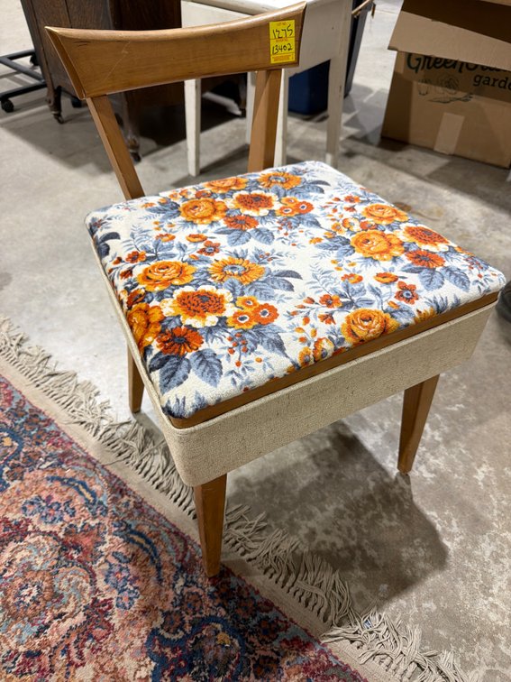 Wooden Sewing Chair with Storage Seat