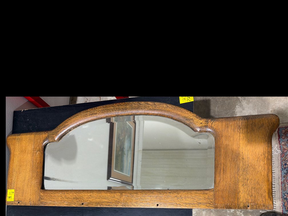 Quartersawn Oak Beveled Dresser Mirror