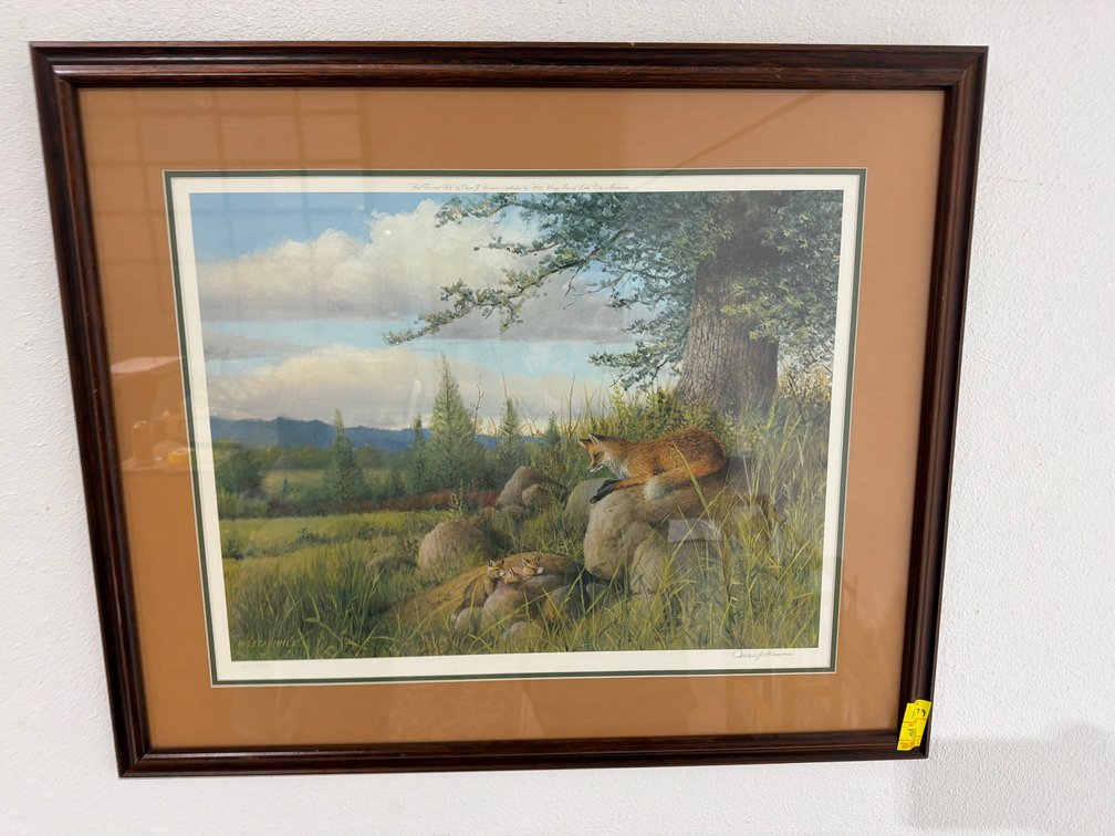 Owen J. Gromme 'Red Fox and Kits' Framed Print