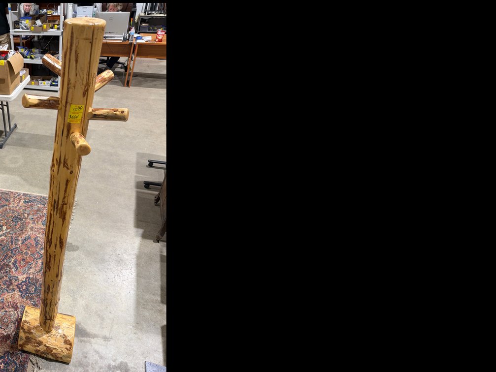 Rustic Peeled Log Coat Tree