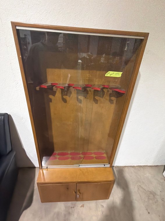 Wood 10-Gun Display Cabinet with Sliding Glass Doors