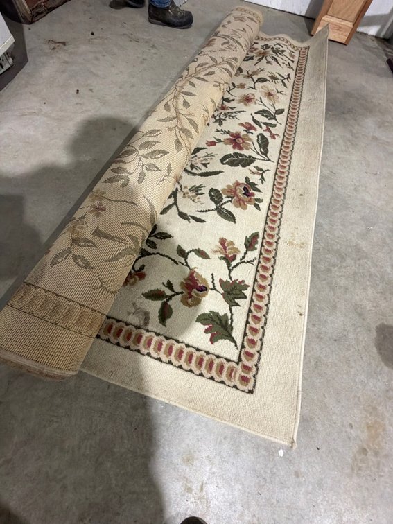 Cream Floral Vine Runner Rug