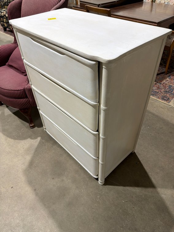 Painted Faux Bamboo Four-Drawer Chest
