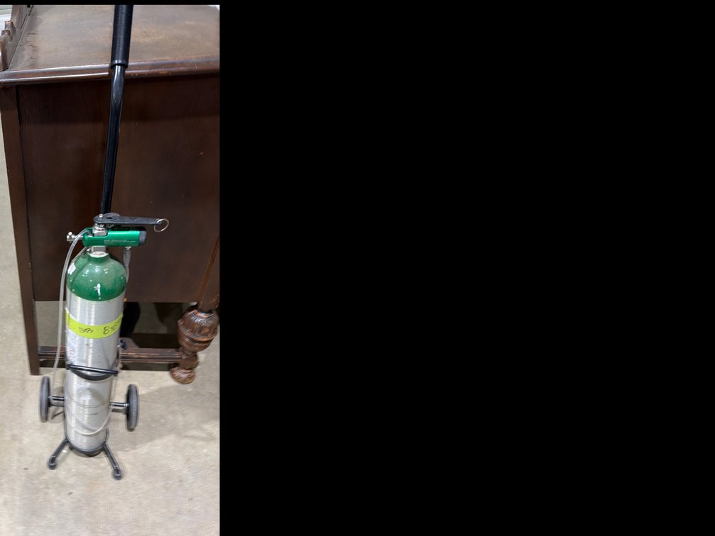Portable Oxygen Cylinder with CGA-870 Regulator and Rolling Cart