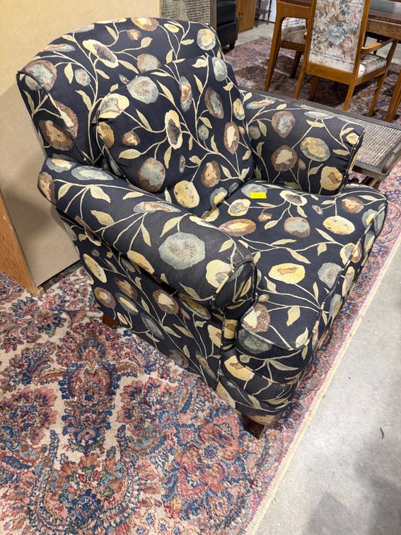 Botanical Pattern Upholstered Armchair