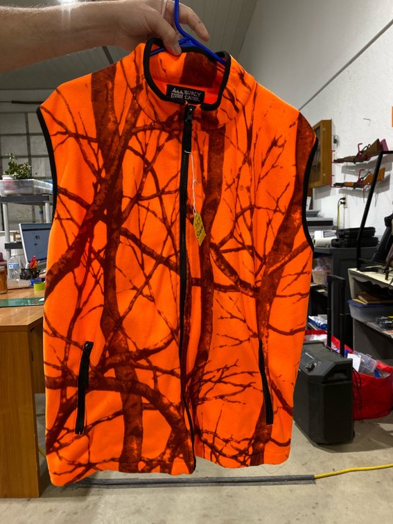 Big Sky Blaze Orange Camo Fleece Hunting Vest