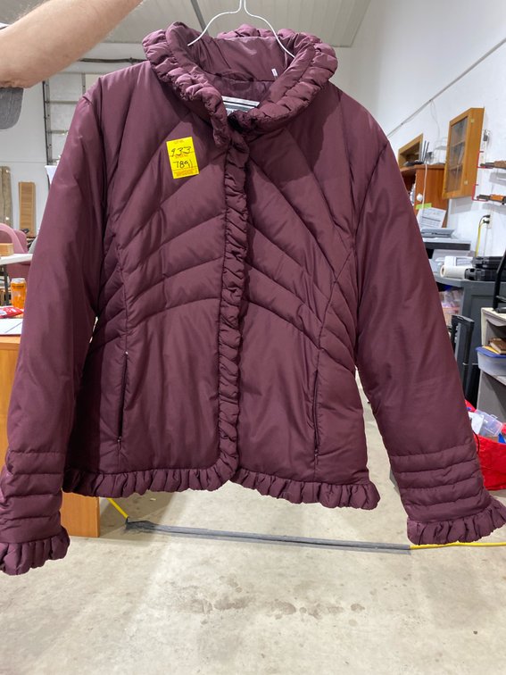 Marvin Richards Burgundy Quilted Puffer Jacket, Size L