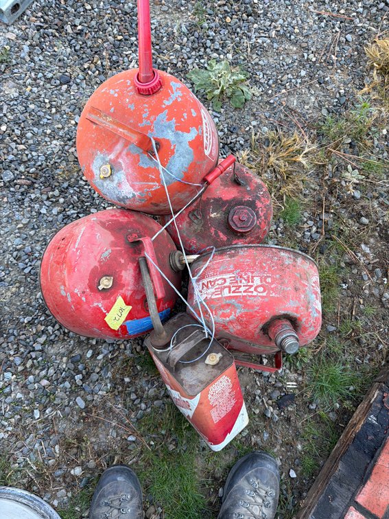 Red Metal Gasoline Cans