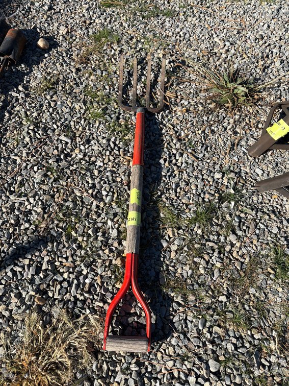 Four-Tine Garden Fork with Red D-Handle