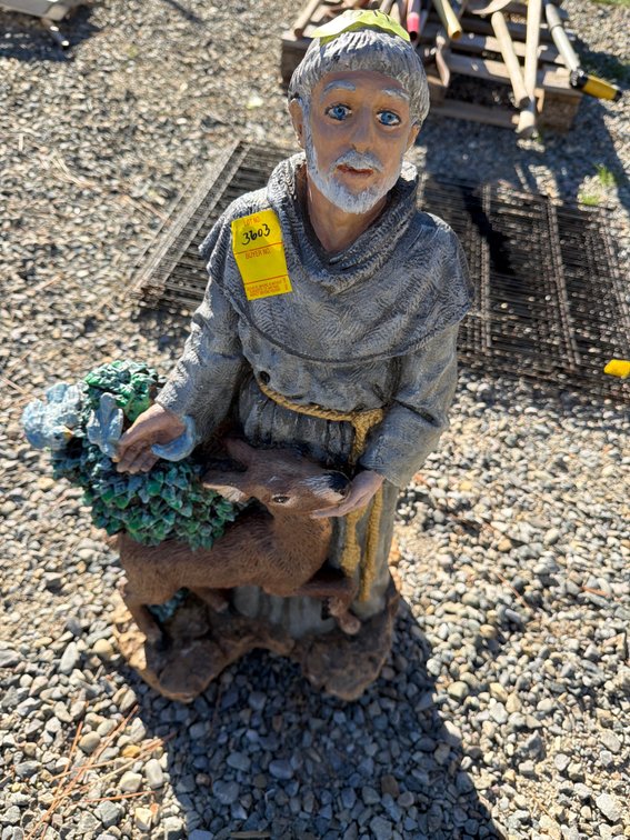 Saint Francis Garden Statue with Deer and Birds