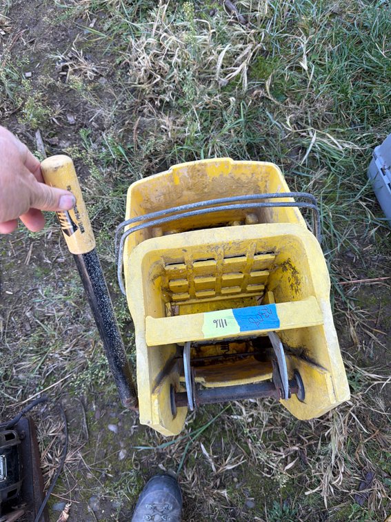 White Commercial Mop Bucket with Wringer