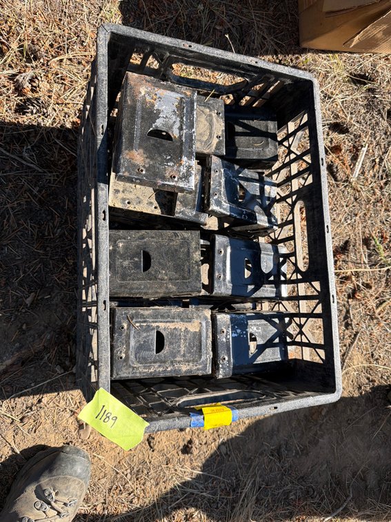 Metal Folding Sawhorse Bracket in Plastic Crate