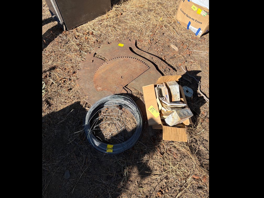 Circular Saw Blade, Wire Coil, and Electrical Box