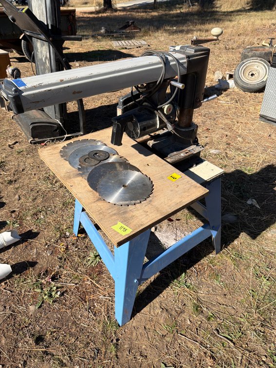 Radial Arm Saw on Metal Stand