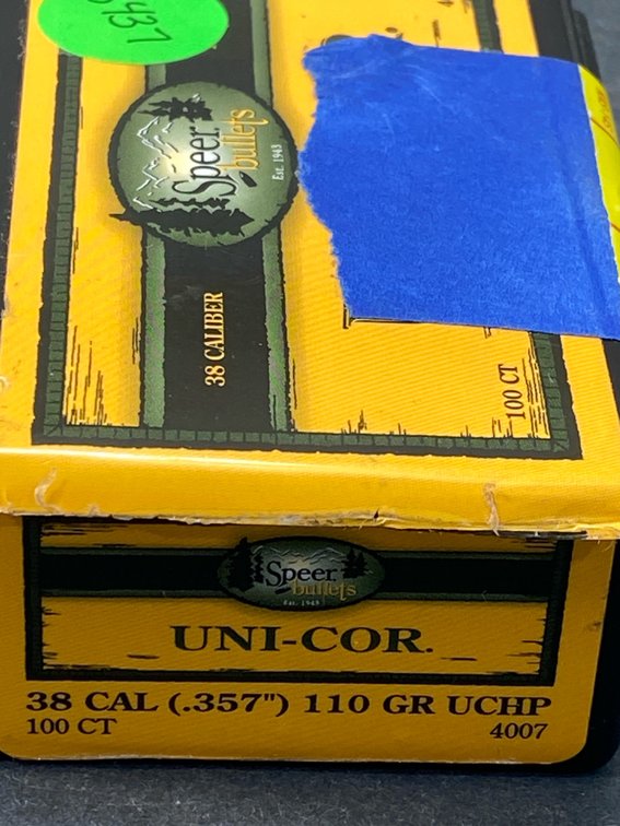Speer UNI-COR .38 Caliber 110 Grain UCHP Bullets