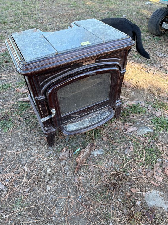 Enamel Cast Iron Wood Stove with Soapstone Top