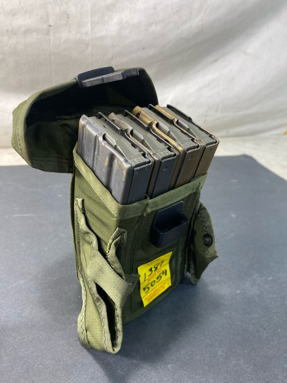 Olive Drab Nylon Magazine Pouch with 5.56mm Magazine