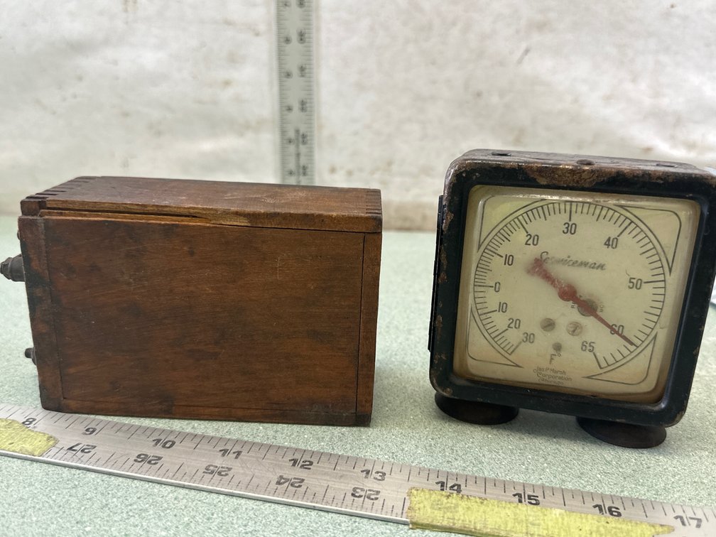 Dial Thermometer and Wooden Ignition Coil Box