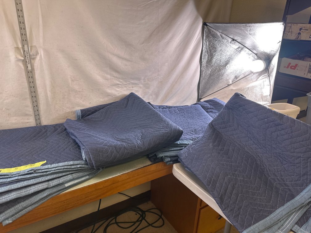 Blue Quilted Moving Blanket