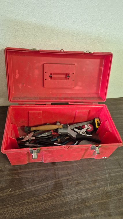 Plastic Toolbox with Hand Tools