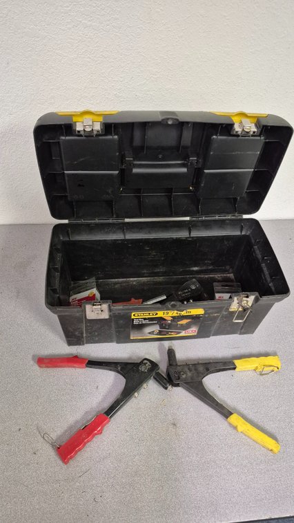 Plastic Toolbox with Hand Riveter