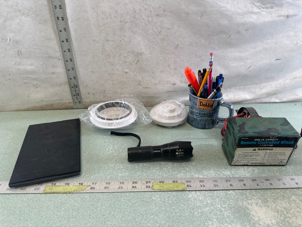 Winch Control Box, Tablet, Flashlight, and More