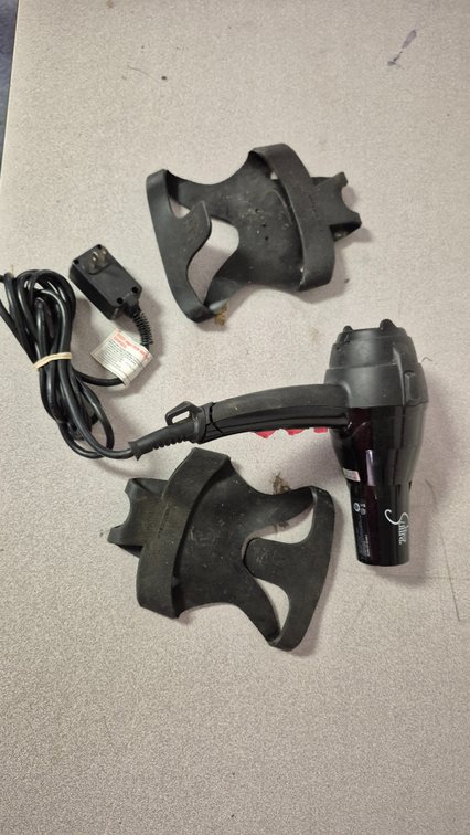 Hair Dryer and Rubber Shoe Traction Cleats