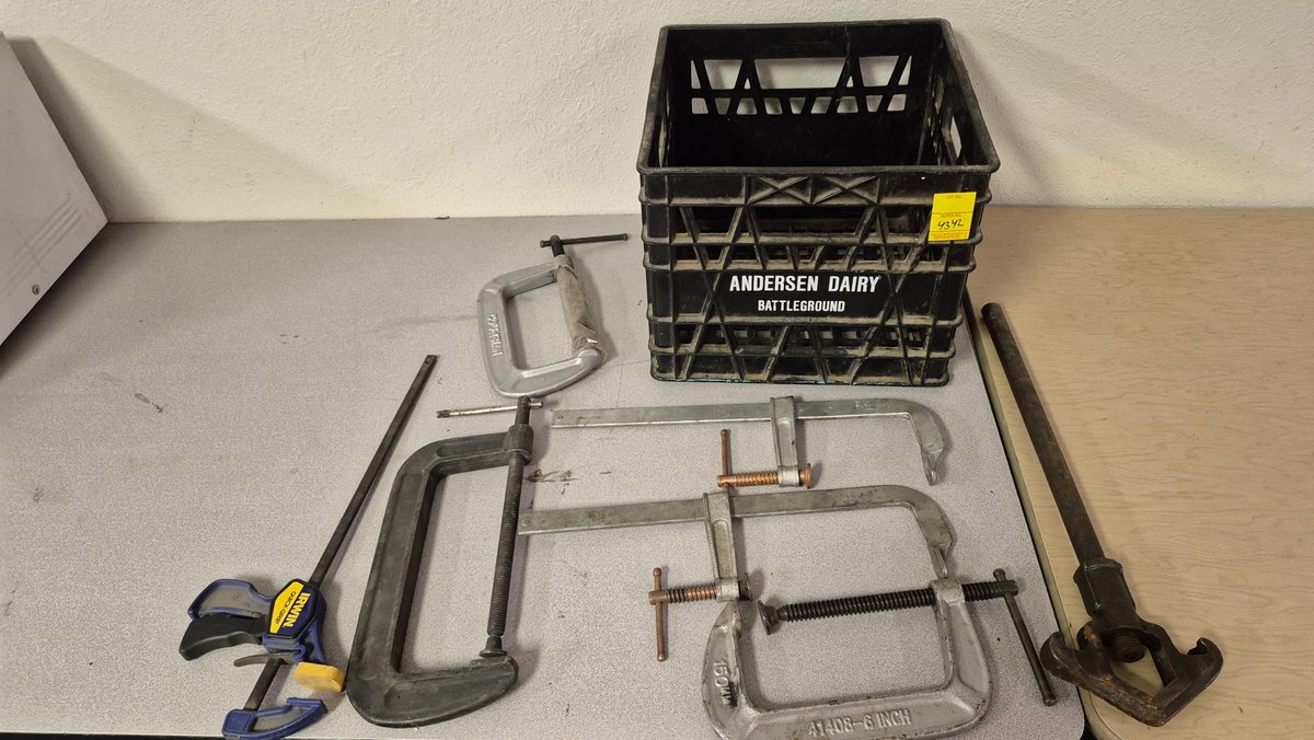Workshop Clamps with Milk Crate