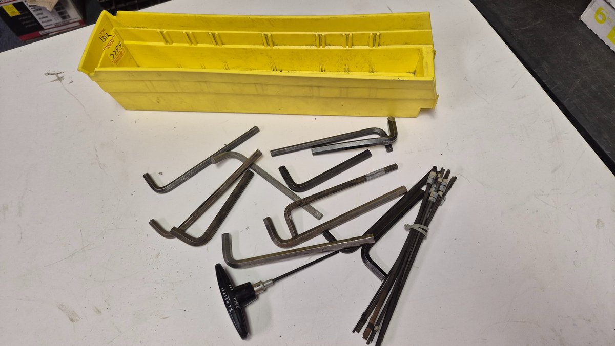 Hex Key Set, T-Handle Driver, and Storage Bin