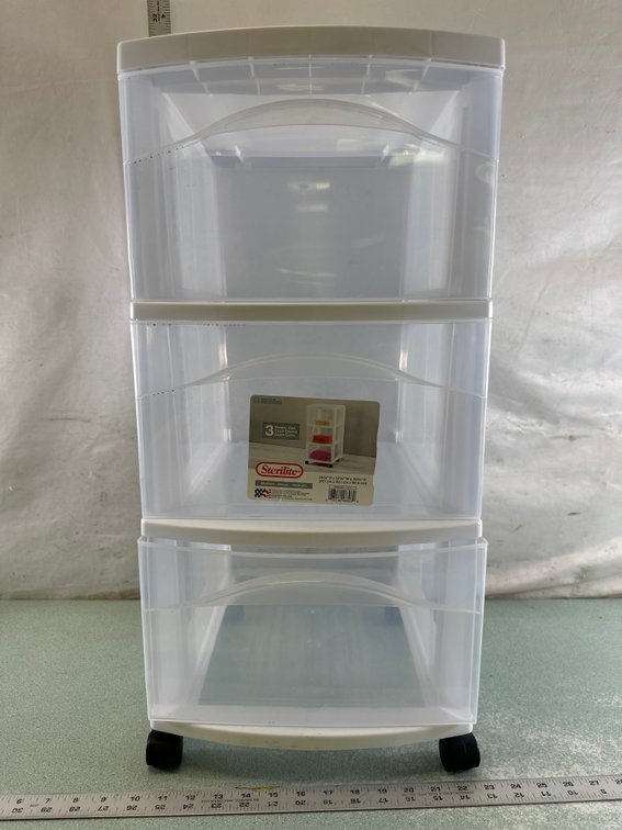 Sterilite 3-Drawer Plastic Rolling Cart