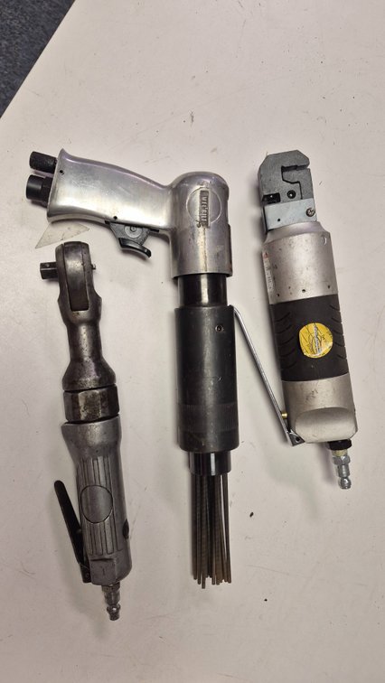Pneumatic Needle Scaler, Air Ratchet Wrench, and Punch Flange Tool