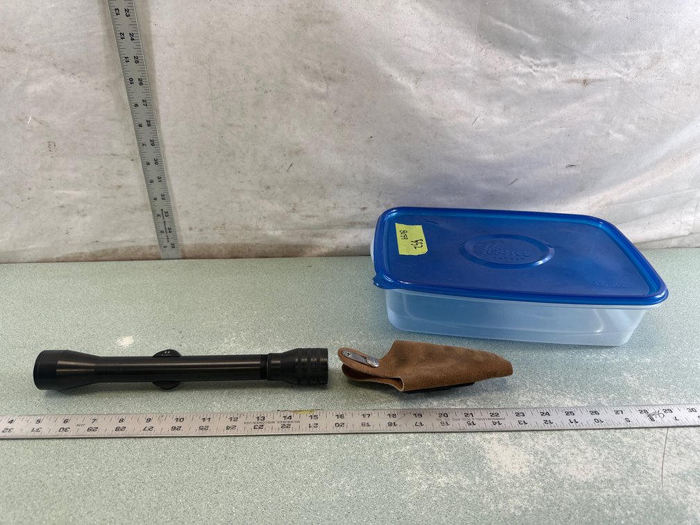 Rifle Scope, Holster, and Storage Container