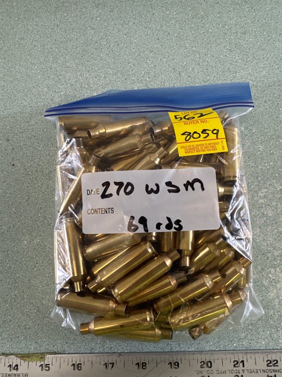 Winchester .270 WSM Brass Cartridge Casing