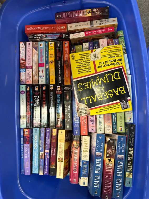 Paperback Fiction and Romance Books with Storage Tote