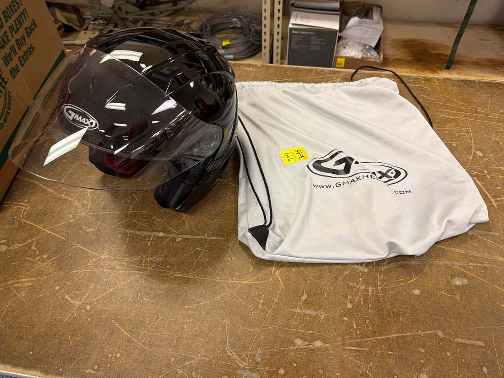 GMAX OF-77 Gloss Black Motorcycle Helmet, Size L
