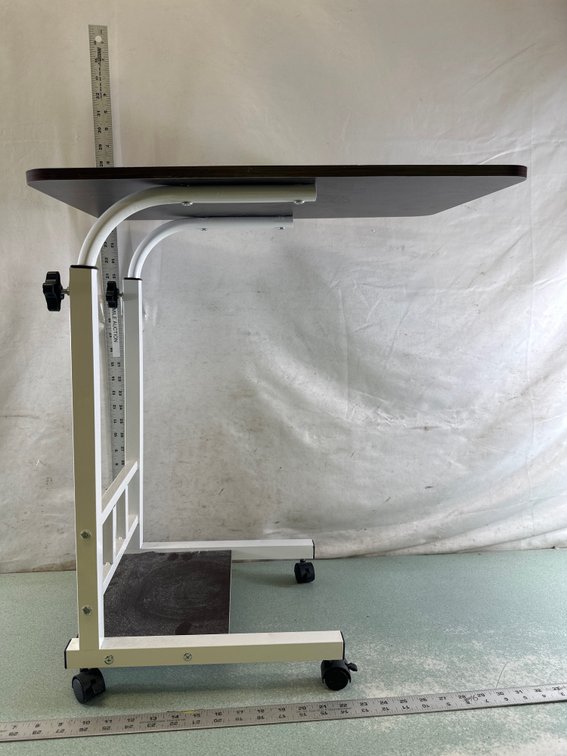 Adjustable Rolling C-Shaped Side Table