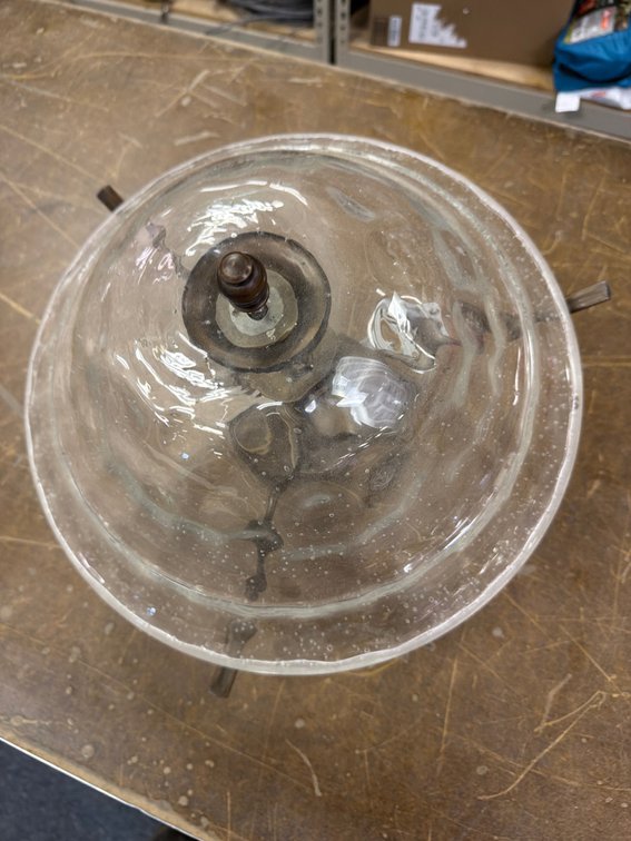 Semi-Flush Mount Ceiling Light Fixture with Seeded Glass Shade