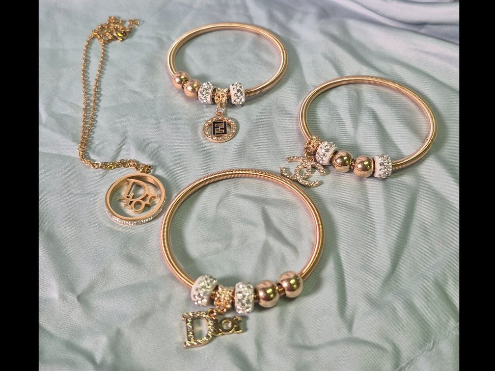 Rose-Gold-Tone Fashion Jewelry Set
