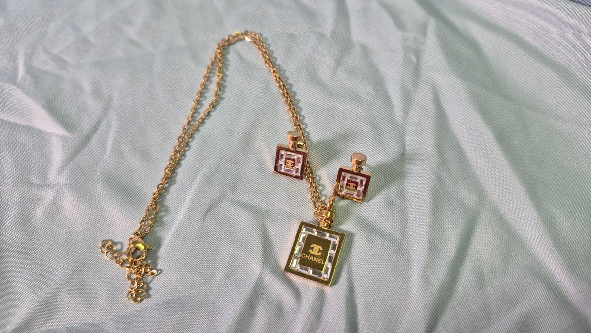CHANEL Perfume Bottle Motif Jewelry Set