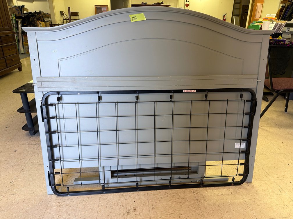 Gray Wooden Convertible Crib Frame