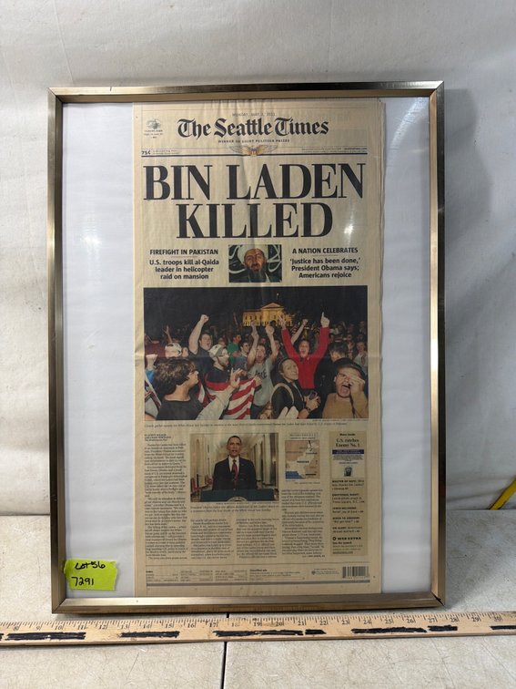 Framed The Seattle Times May 2, 2011 Bin Laden Killed Front Page