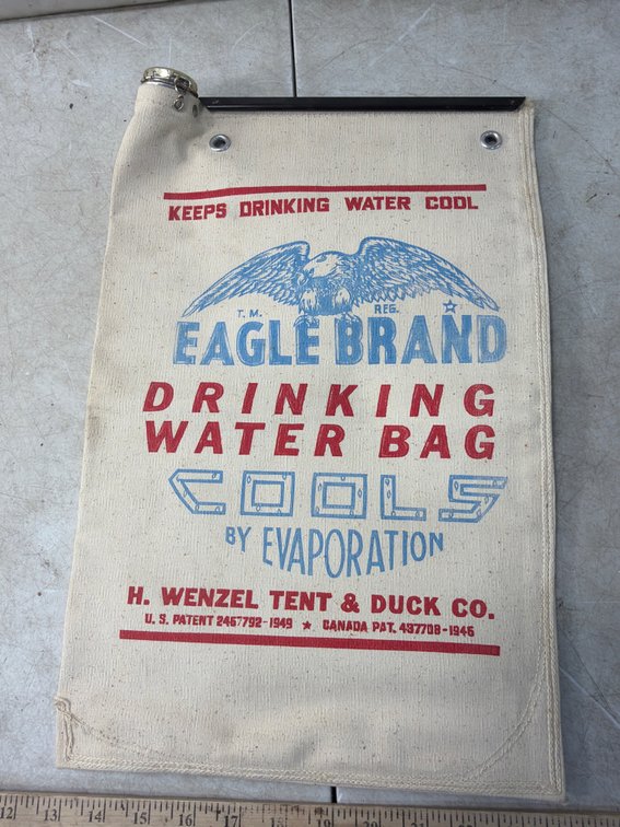 Vintage Eagle Brand Wenzel Canvas Drinking Water Bag, New