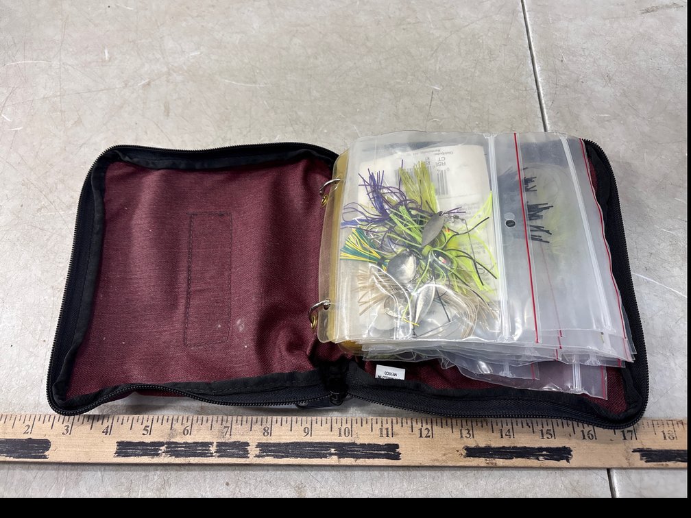Zippered Fishing Tackle Binder with Spinnerbait Lures