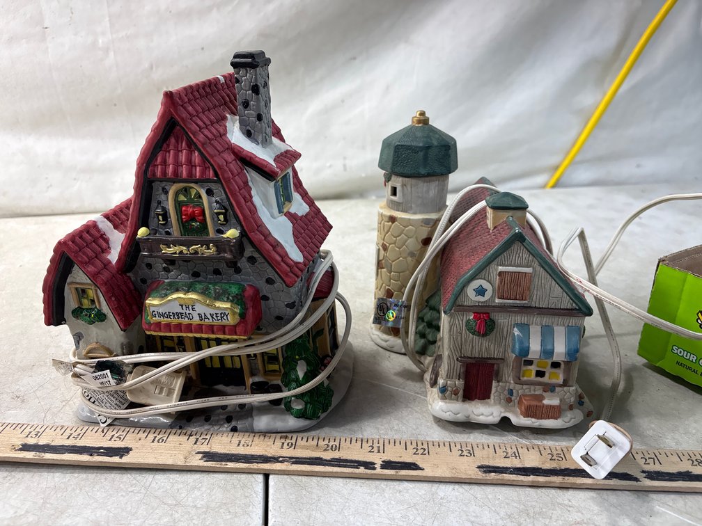 Lighted Ceramic Christmas Village Buildings