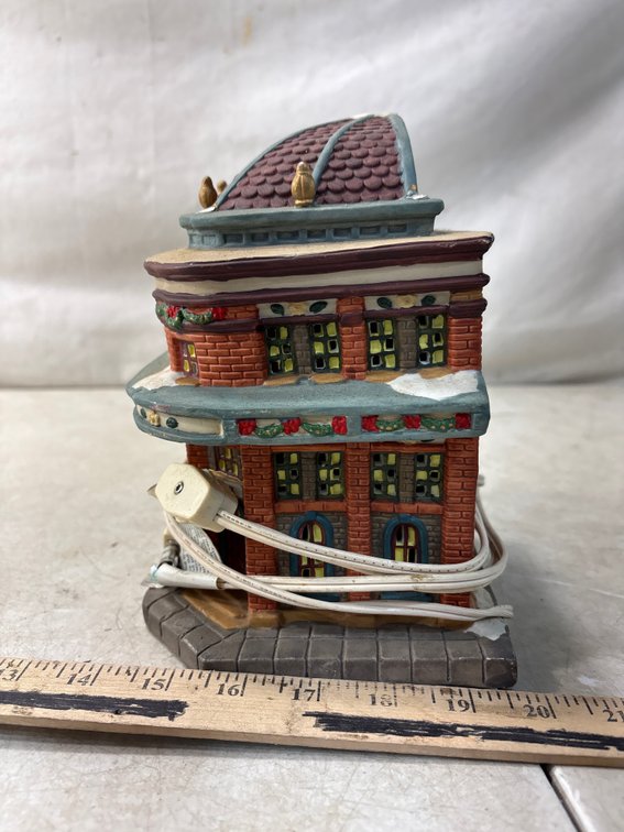 Lighted Ceramic Corner Building Miniature