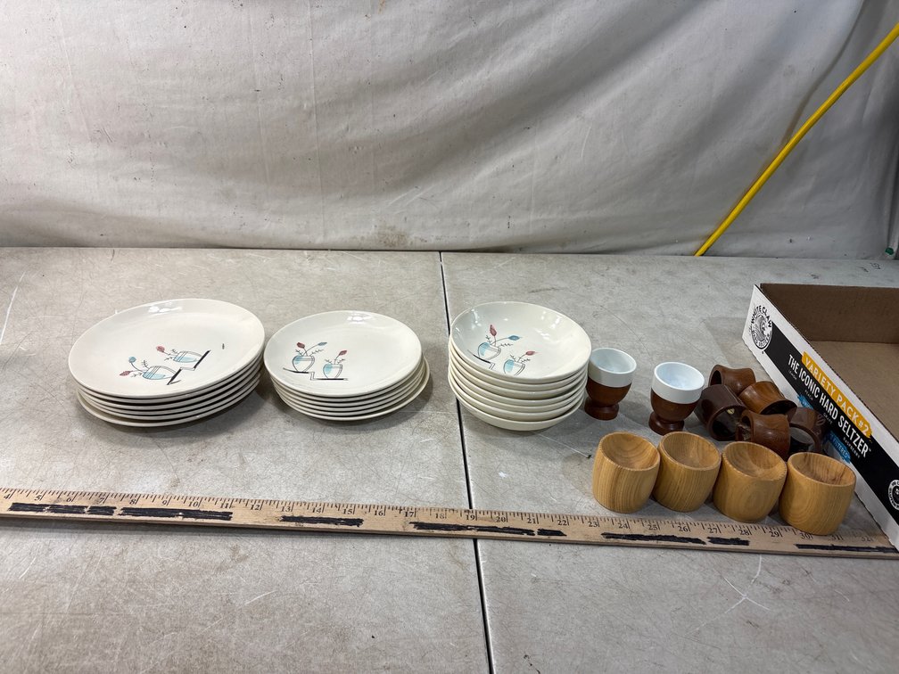 Ceramic Dinnerware and Turned Wood Tableware