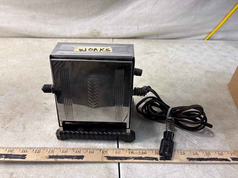 Antique Chrome Flip-Door Electric Toaster