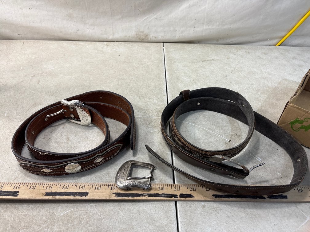 Western Leather Belts and Buckle