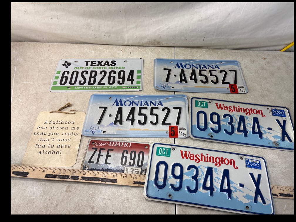 State License Plates and Novelty Sign